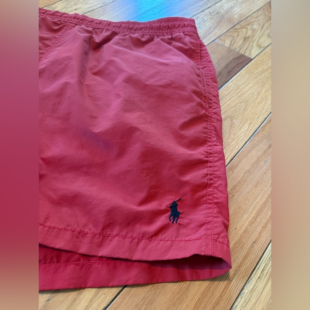 VTG Polo Ralph Lauren Red Swim Trunks Lined Lifeguard Shorts Men’s Size L - Picture 2 of 13
